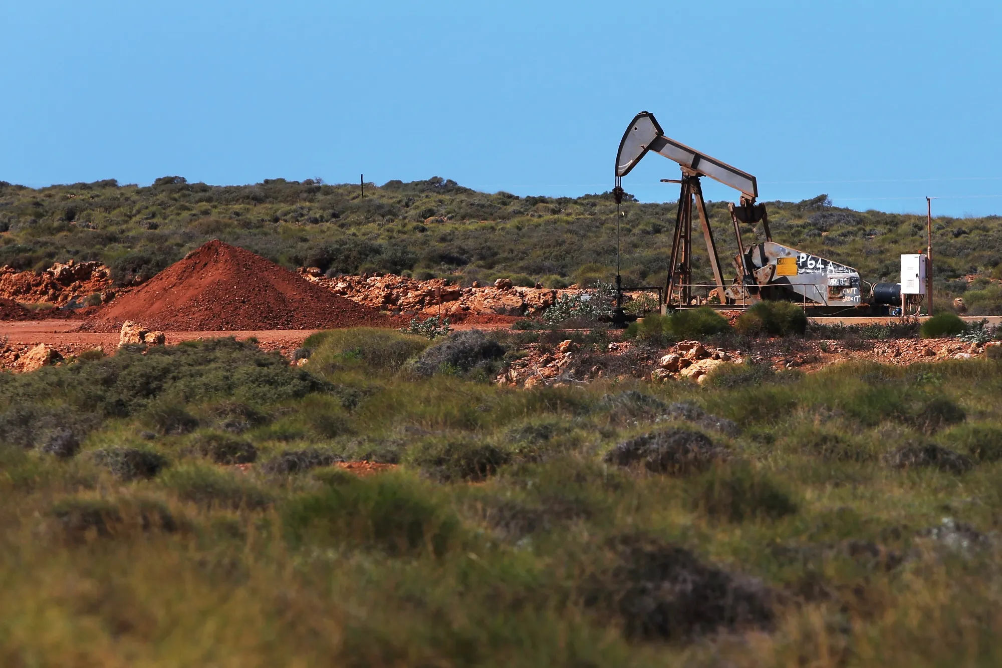 An oil well on&nbsp;Barrow Island, Australia.