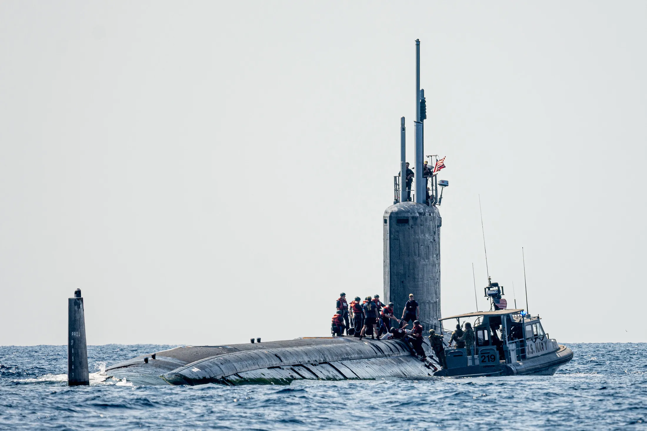 The USS Texas Virginia-class submarine in the Gulf of Tadjoura.