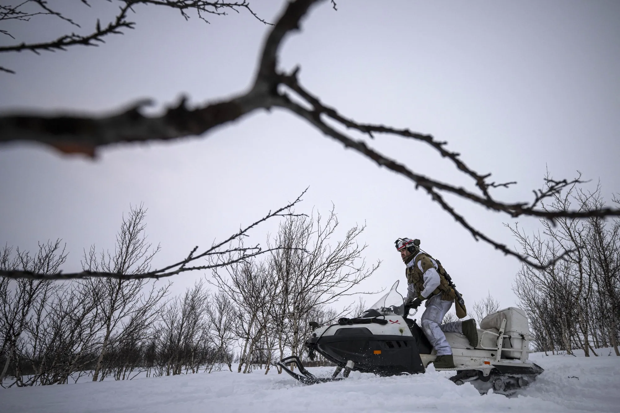 A Norwegian soldier in Alta, above the Arctic Circle in Norway.
