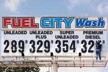 Gas prices in Dallas, Texas, earlier this year -- nationwide prices are below $3 a gallon.