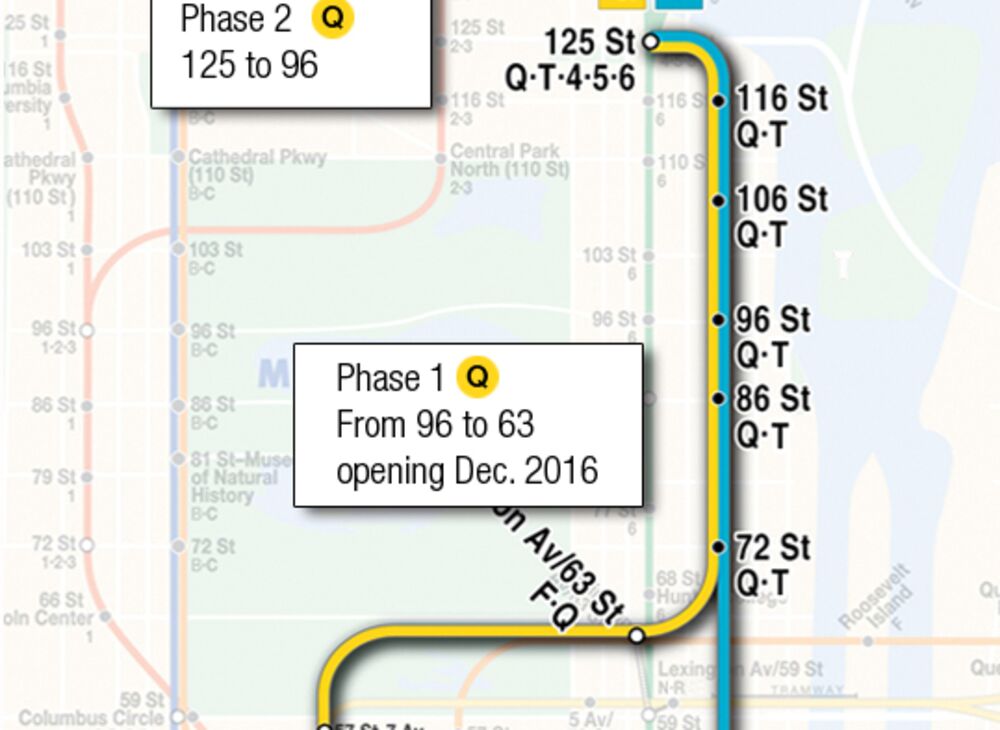 second avenue subway map phase 1 Historic Maps Of New York City S Second Avenue Subway Bloomberg second avenue subway map phase 1