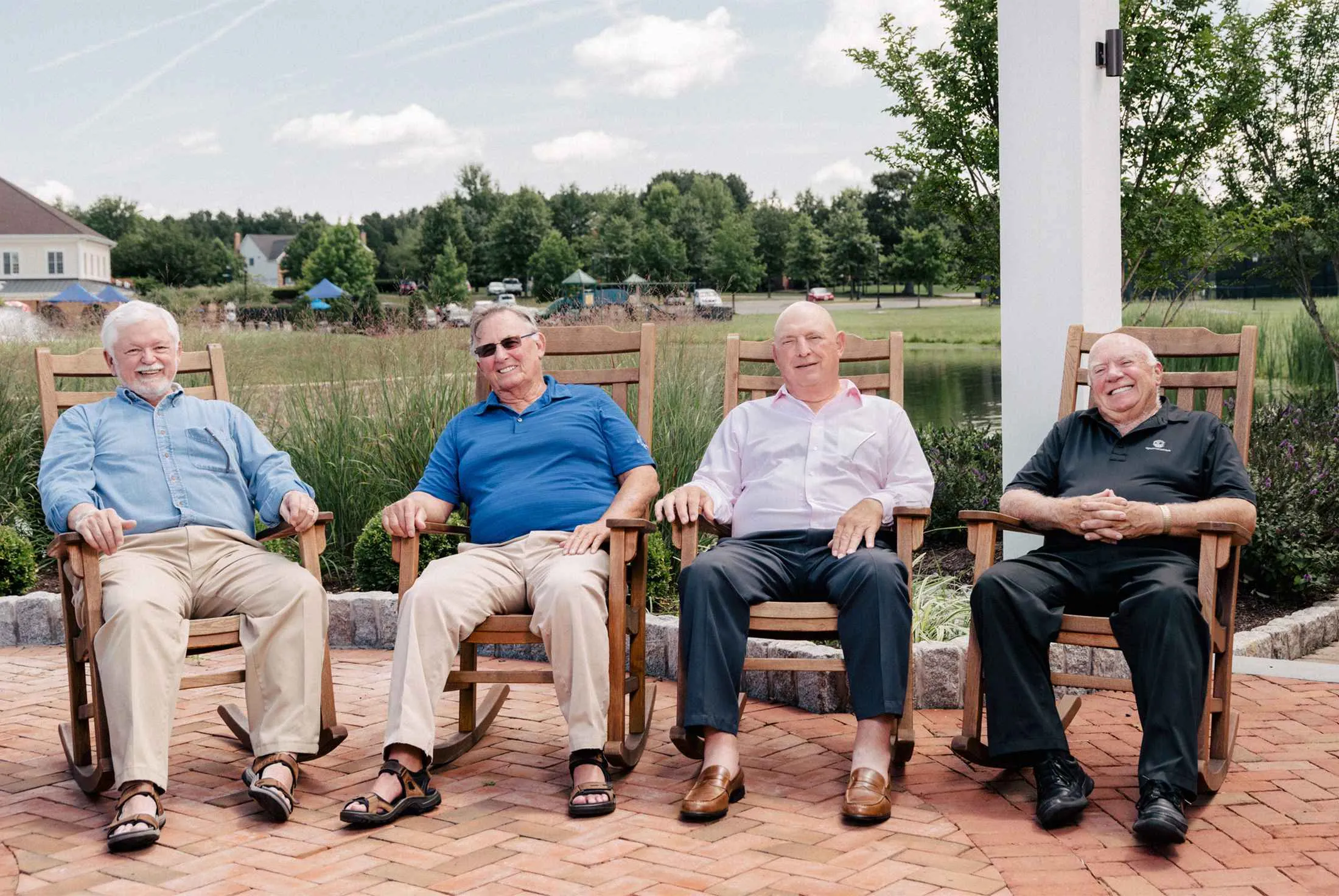 Founders Ellingson, Dean, and Kittelberger (pictured with early investor John Monett, far right) took advantage of the Patent Office’s fast track for inventors over 65.
