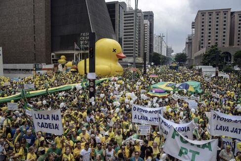 Protesters in Sao Paulo