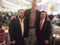 Ben Levine of Douglaston Development, Mason Plumlee of the Brooklyn Nets professional basketball team, and Eric Gioia of JPMorgan Chase. Photographer: Amanda Gordon/Bloomberg
