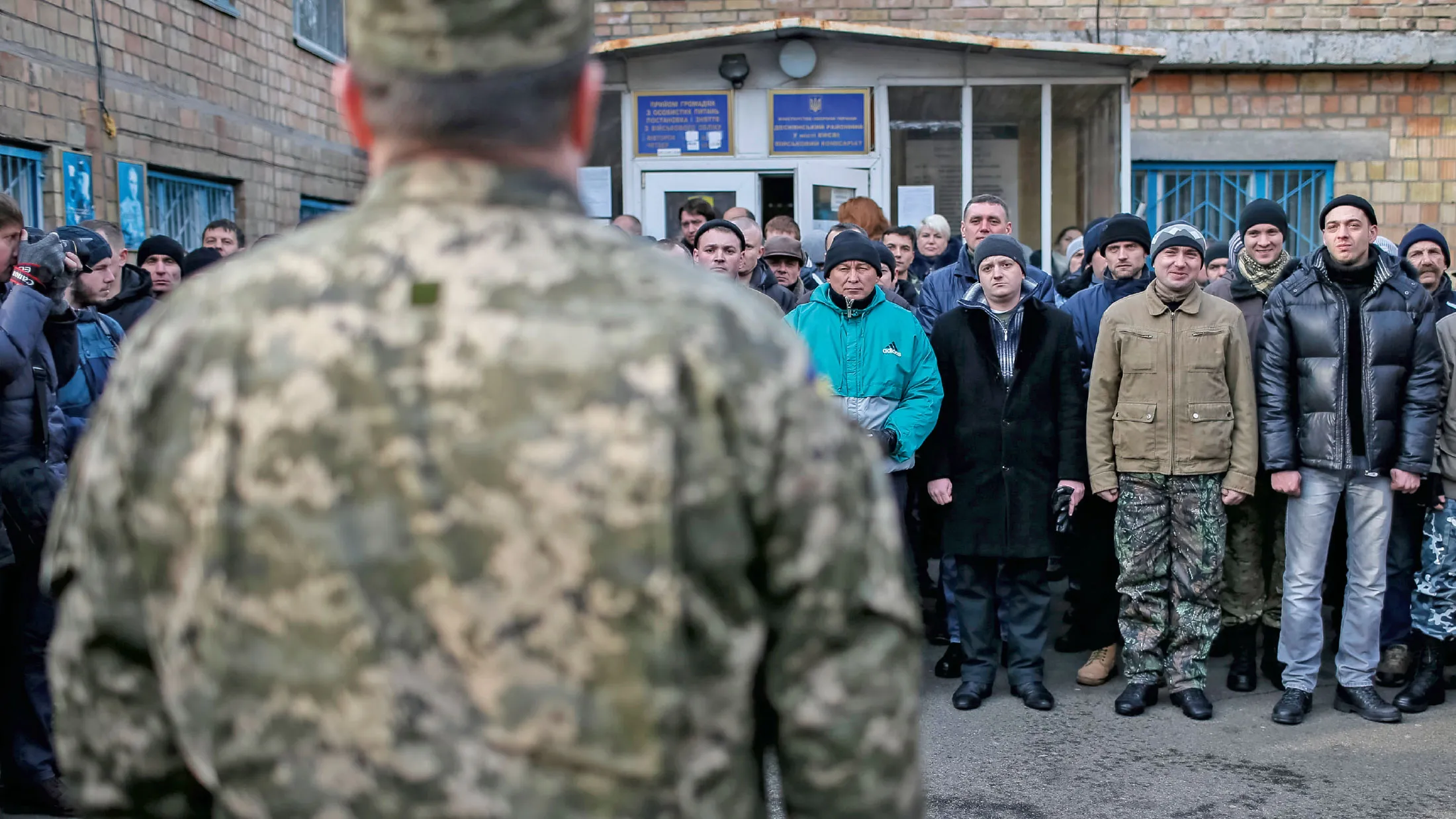 Conscripts are enrolled in Kiev in late January.
