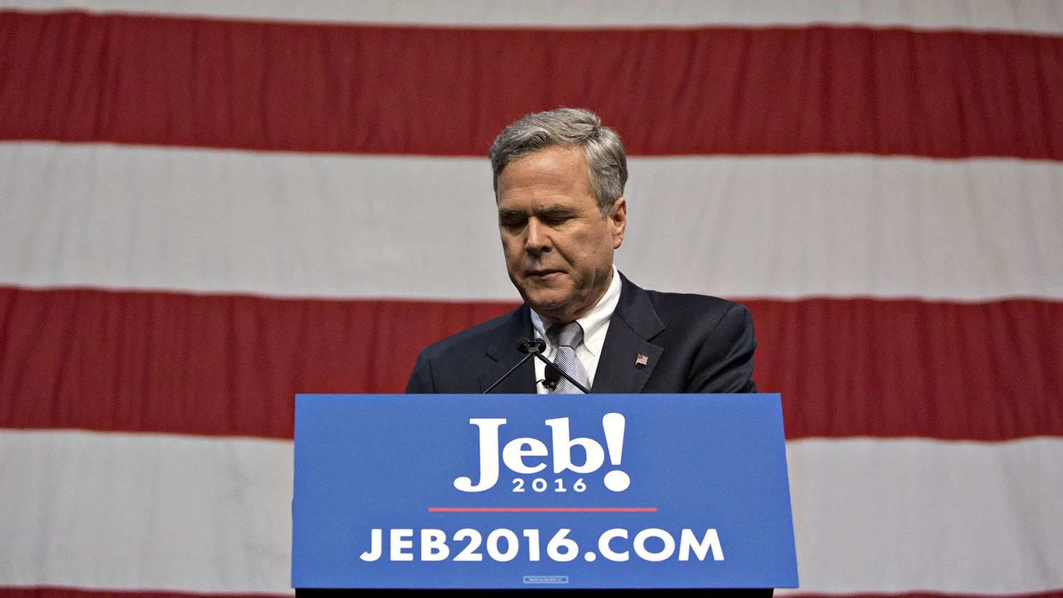 Jeb Bush speaks during a campaign event in North Charleston, South Carolina, on Feb. 15, 2016.
