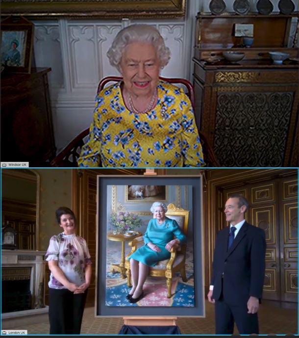 Queen Elizabeth Ii Joins Virtual Unveiling Of Portrait Bloomberg