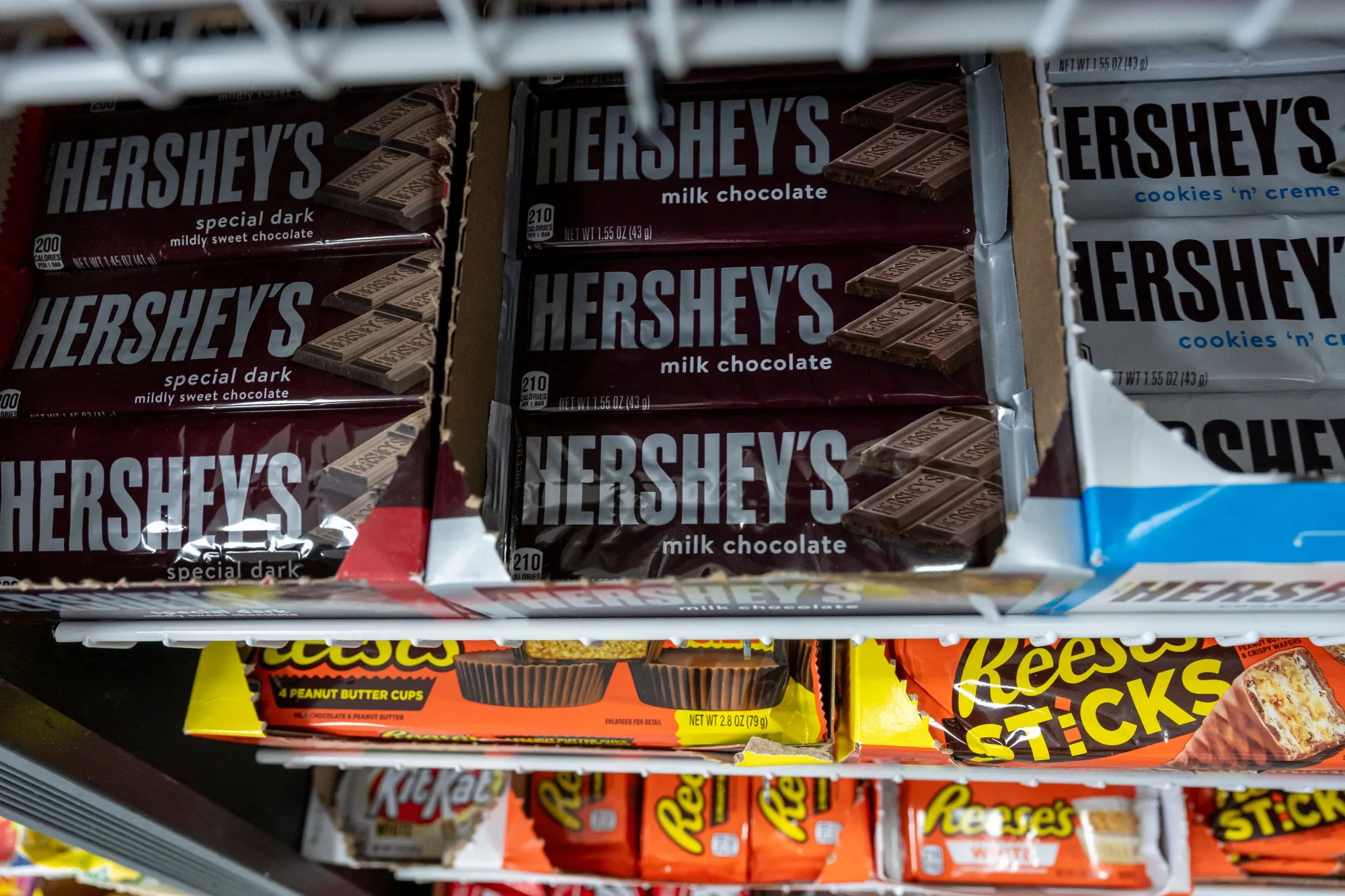 Hershey chocolate bars.