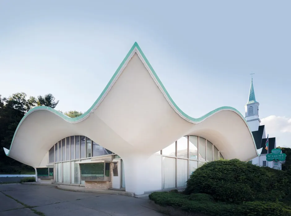 Sam Lubell's architecture road trips with photographer Darran Bradely took them to plenty of canonical Modernist buildings in big cities. But they also found many underrated places like Horgan Academy of Irish Dance (designed by Alexander and Nichols in 1964) in Naugatuck, Connecticut.