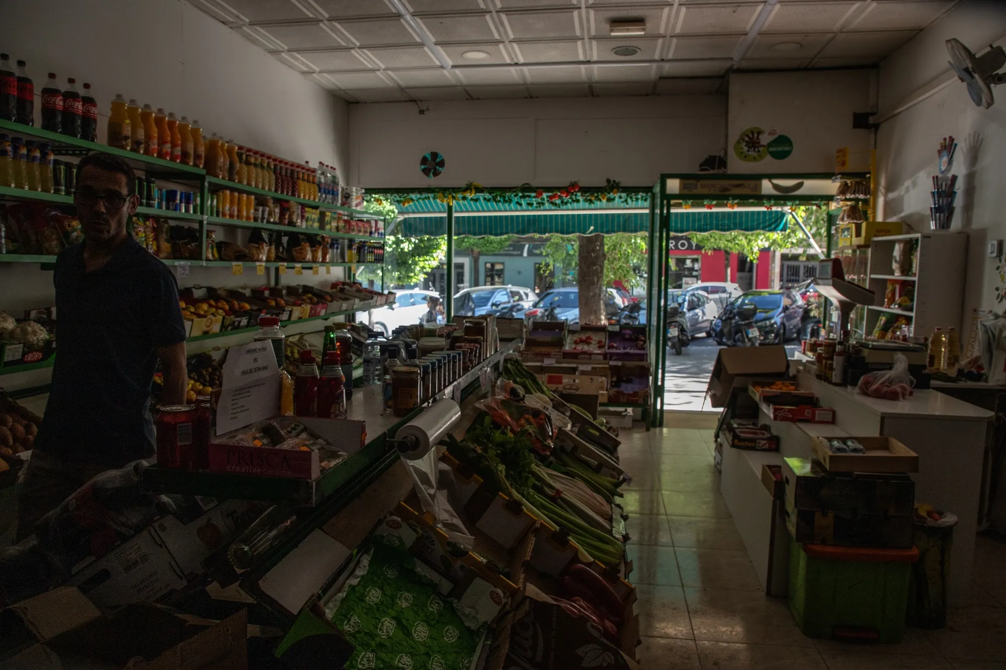 A store during a power outage in Madrid on April 28.