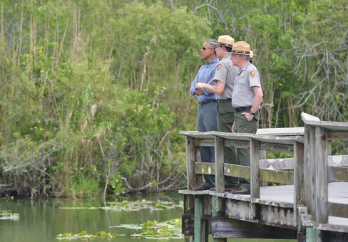 President Barack Obama in Everglades National Park in Homestead, Florida on April 22, 2015.