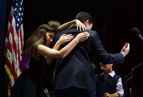 Rubio and family following a rally in Miami on March 15.