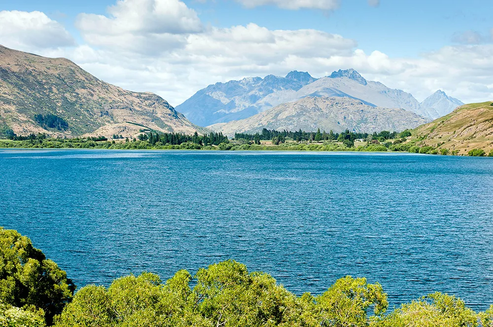 A view shows Lake Hayes in the Central Otago region, in Queenstown, New Zealand.
