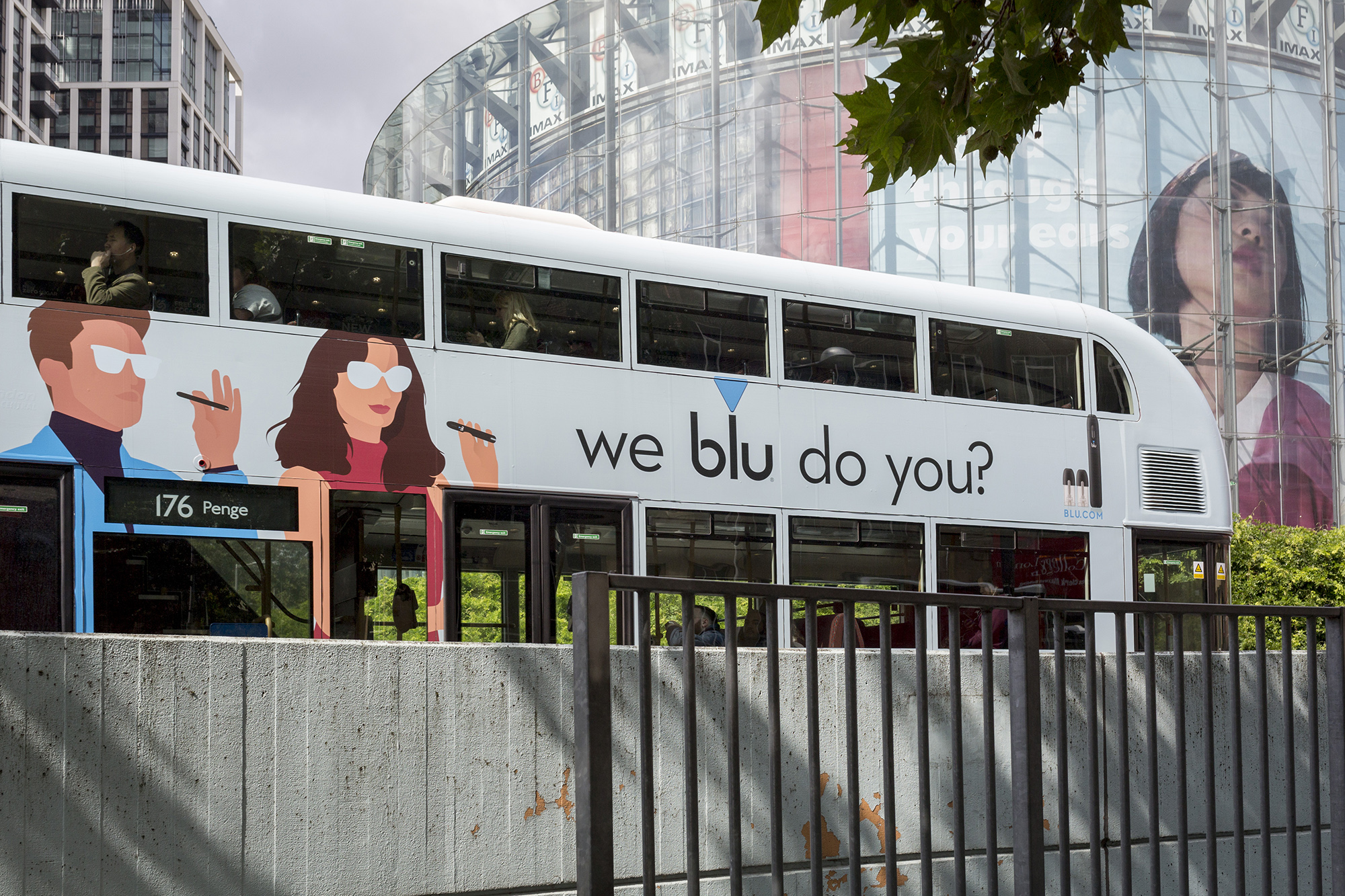 Blu advert on a London bus.