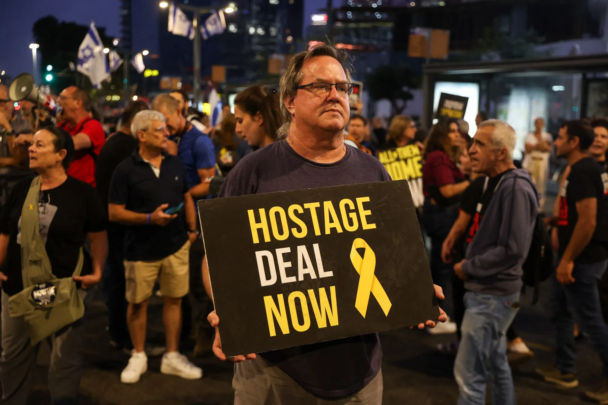 An anti-government protest in Tel Aviv.