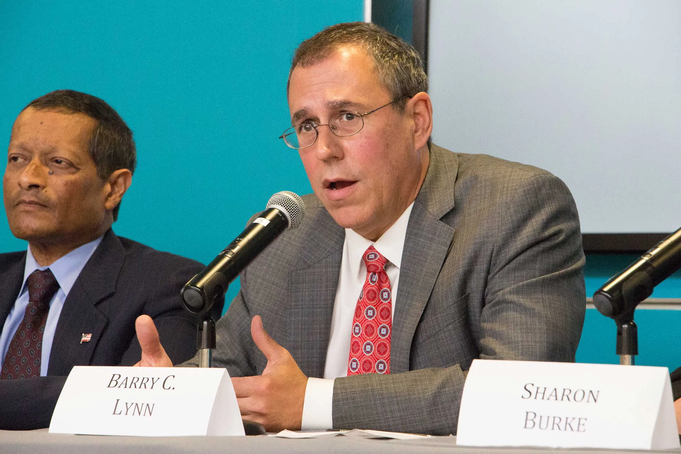Barry Lynn speaking at a New America symposium at Columbia University, 2016.