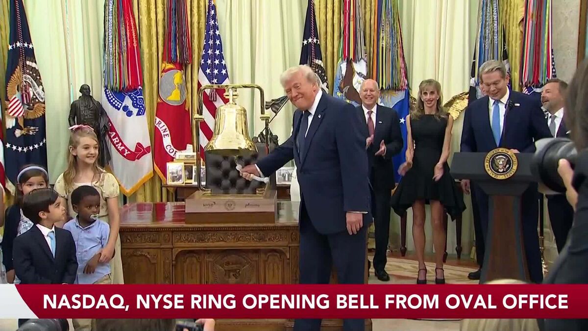 Trump rings NYSE and Nasdaq opening bells to mark launch of Trump Accounts