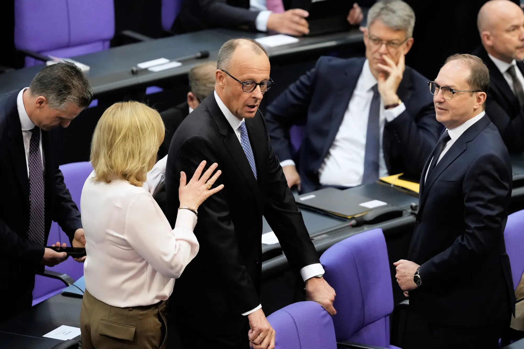 Friedrich Merz at the Bundestag today.