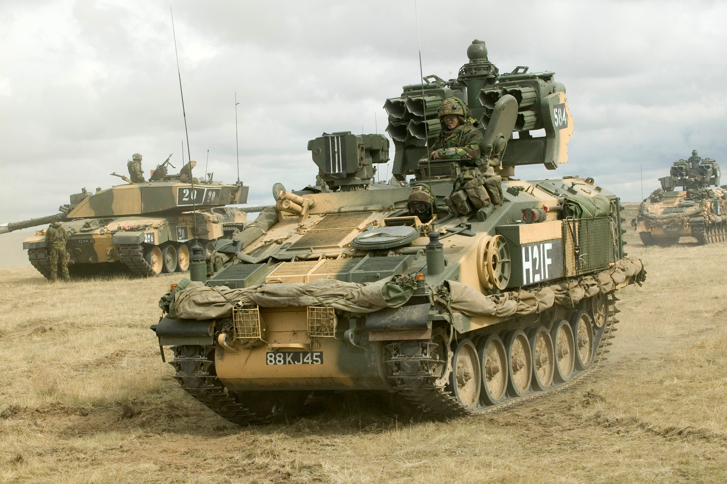 Stormer combat vehicles.