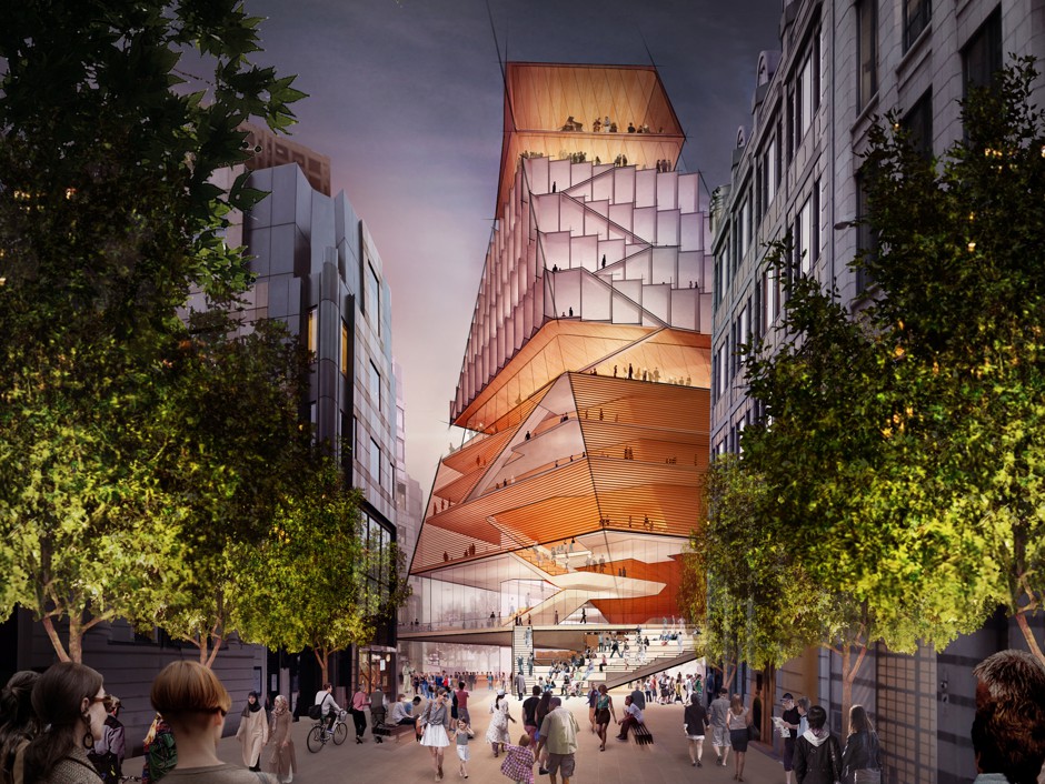 An exterior rendering of Diller, Scofidio and Renfro's planned London Centre for Music