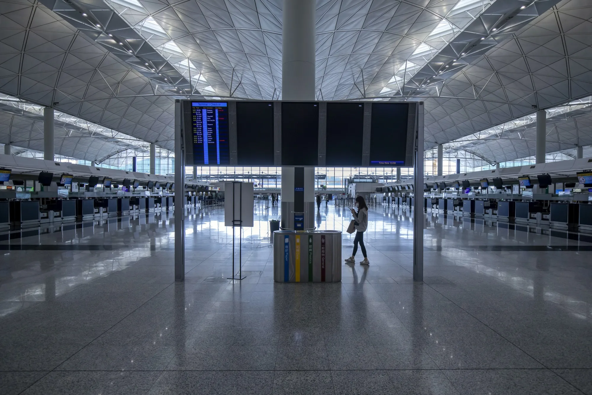 Empty Hong Kong International Airport on April 1.
