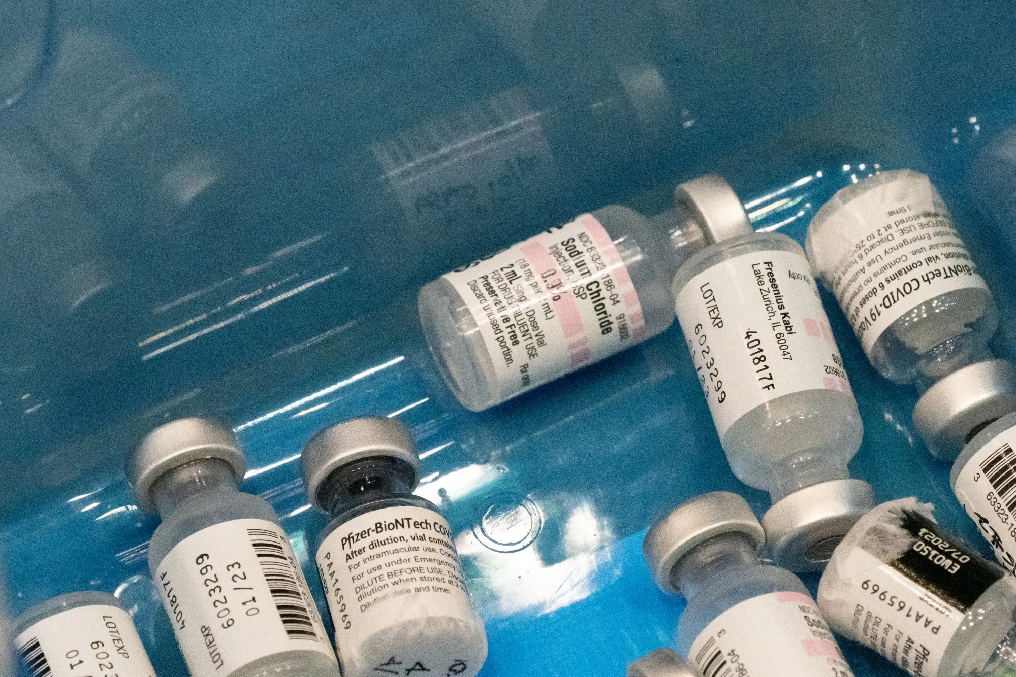 Vials of Pfizer-BioNTech Covid-19 vaccine