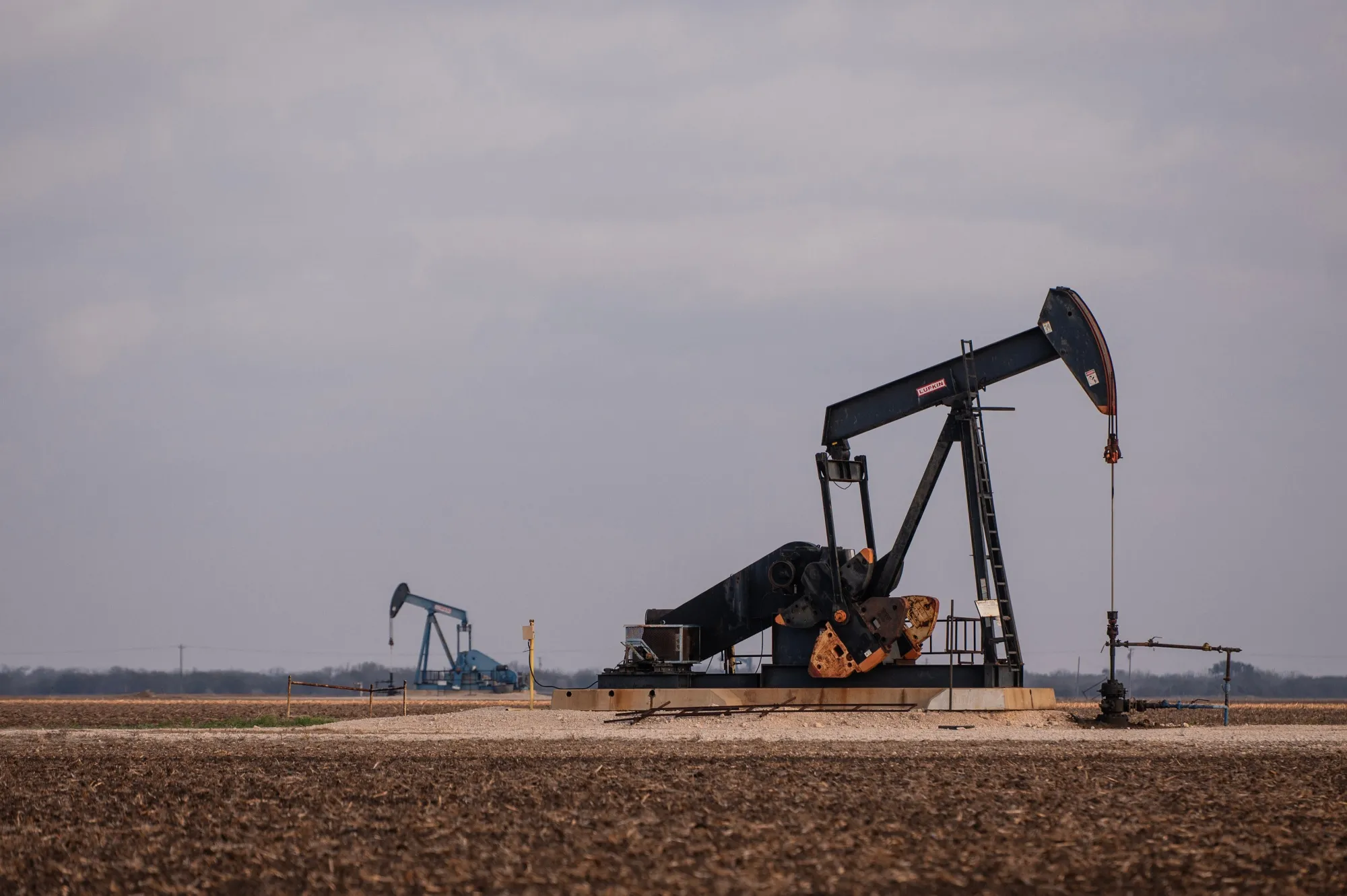 Pumpjacks near Driscoll, Texas.