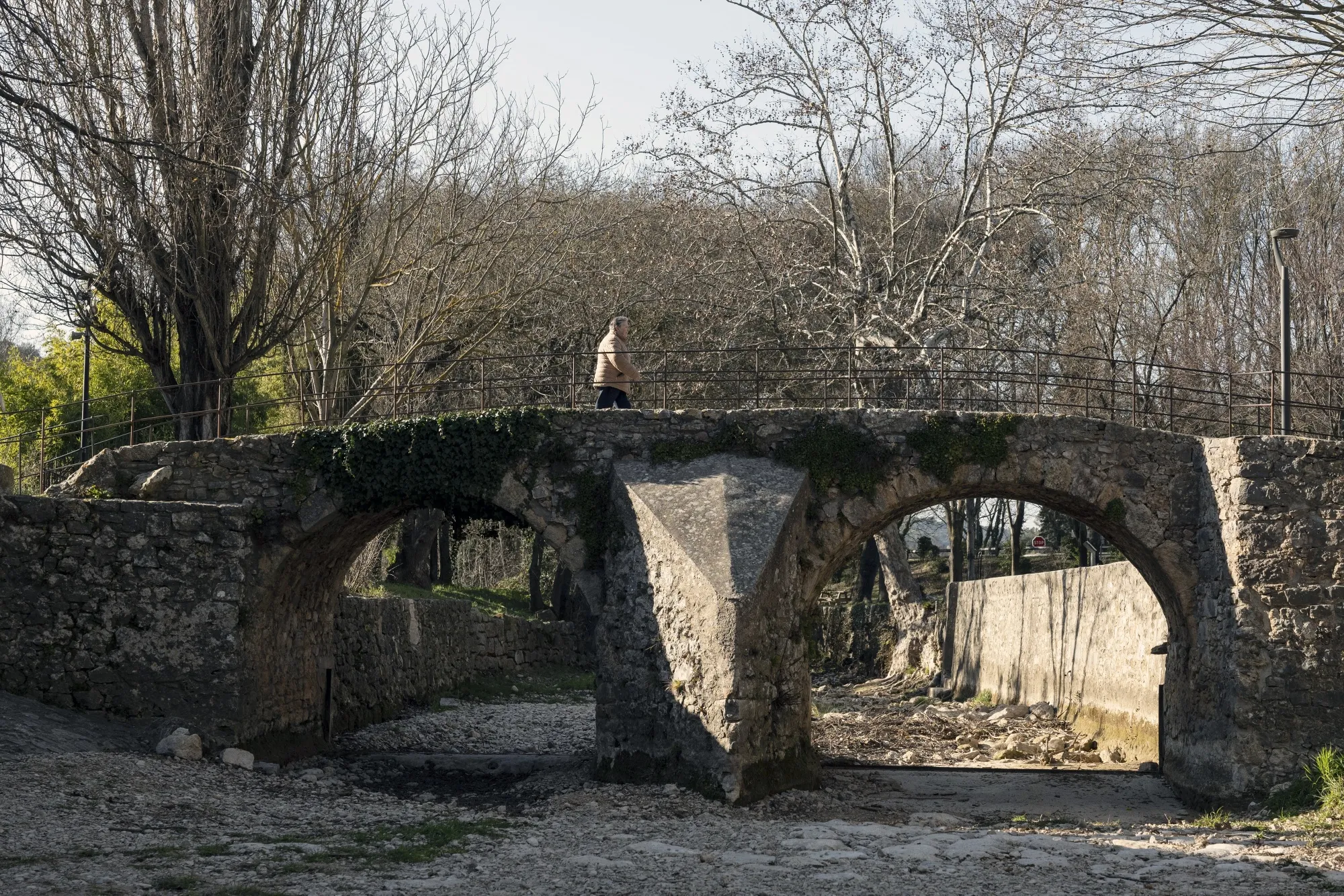 The exposed riverbed of the dried-up River Issole in Flassan-sur-Issole, France, on March 6.