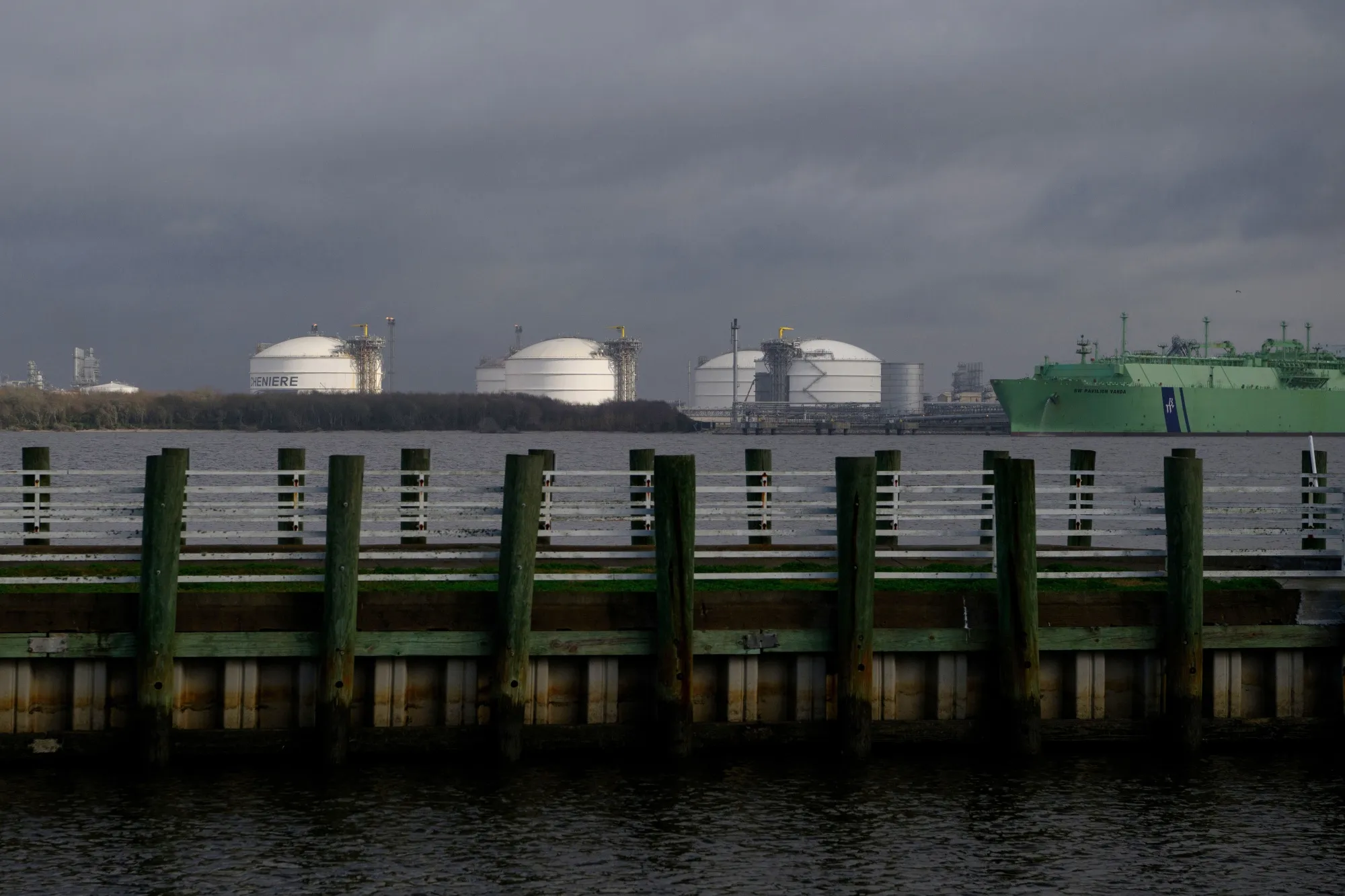 The Cheniere Sabine Pass liquefied natural gas export terminal in Cameron, Louisiana, US.