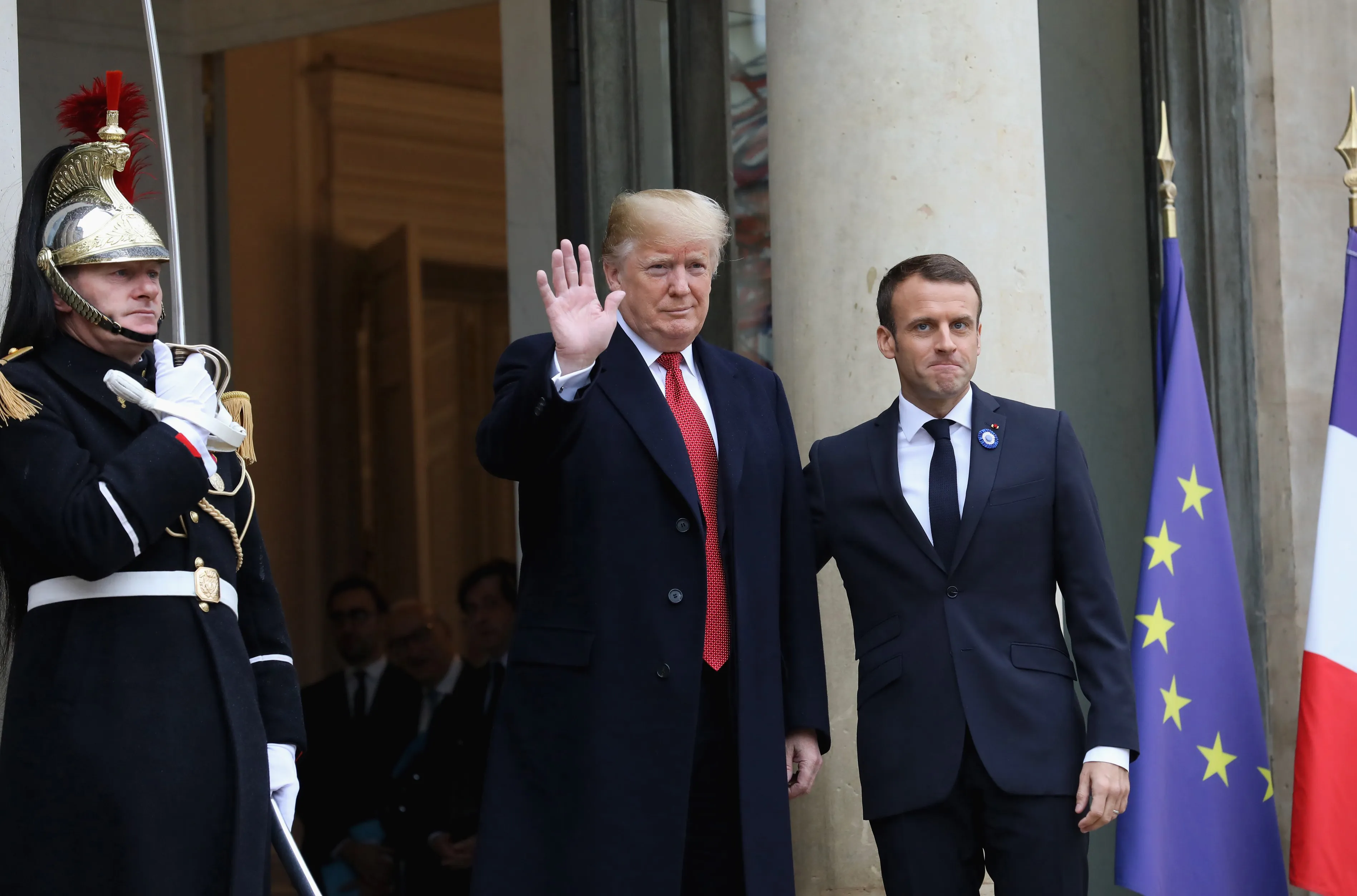 Donald Trump and Emmanuel Macron at the Elysee Palace, Paris on Nov. 10.