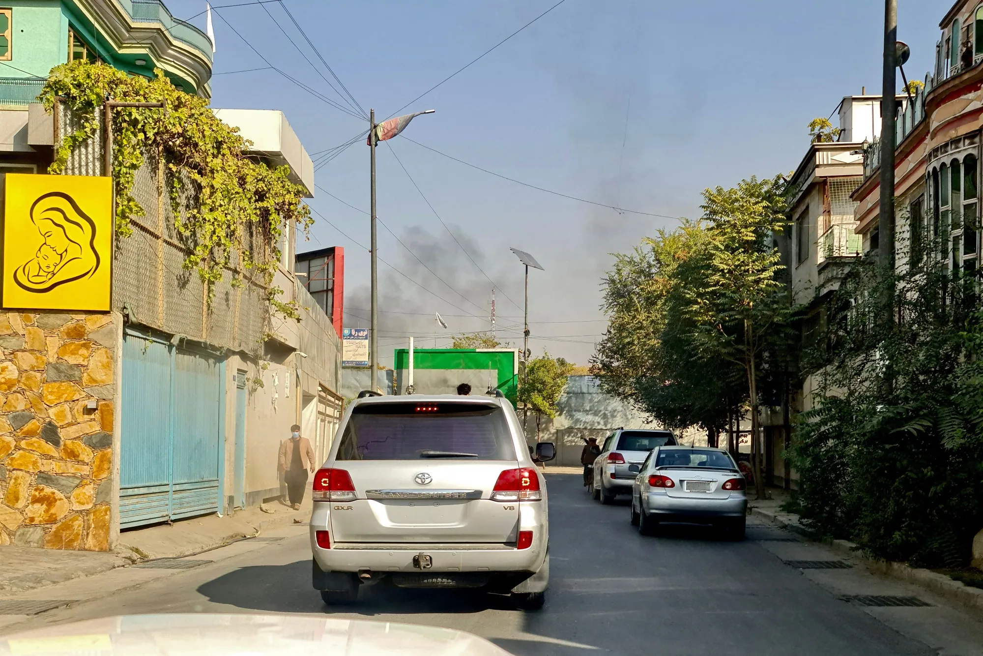 Smoke rises from the site of the hospital blast in Kabul on Nov. 2.