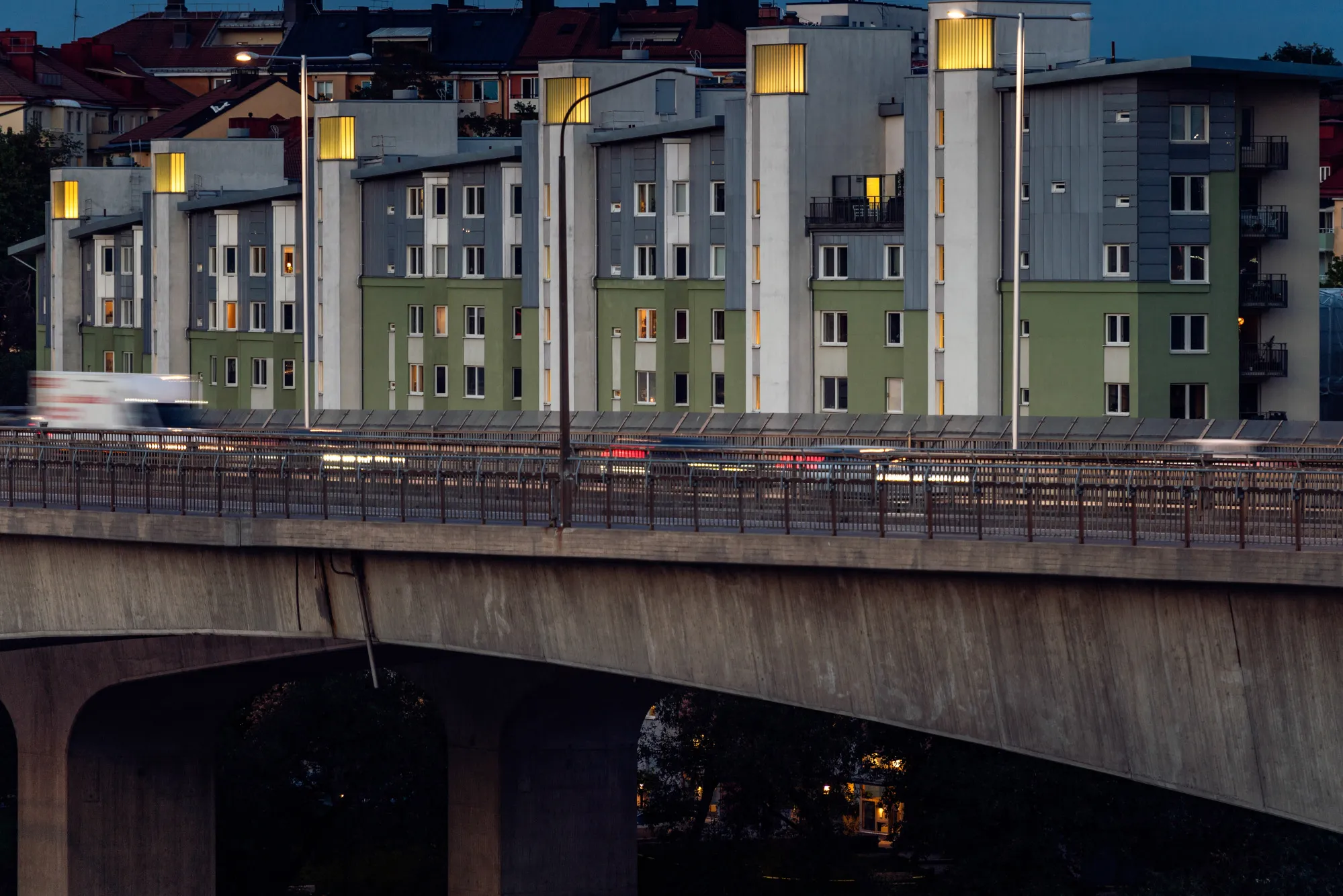 Residential apartments on Lilla Essingen in Stockholm, Sweden.