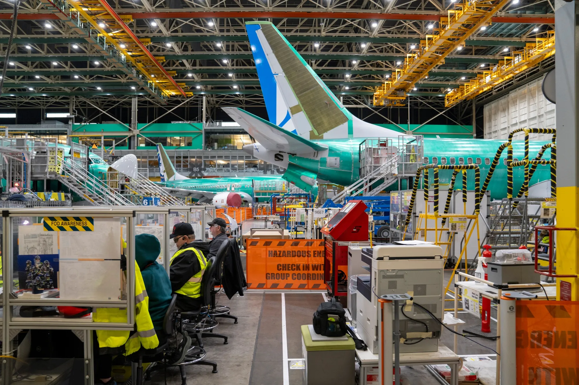 ボーイングの航空機製造現場（米ワシントン州）
