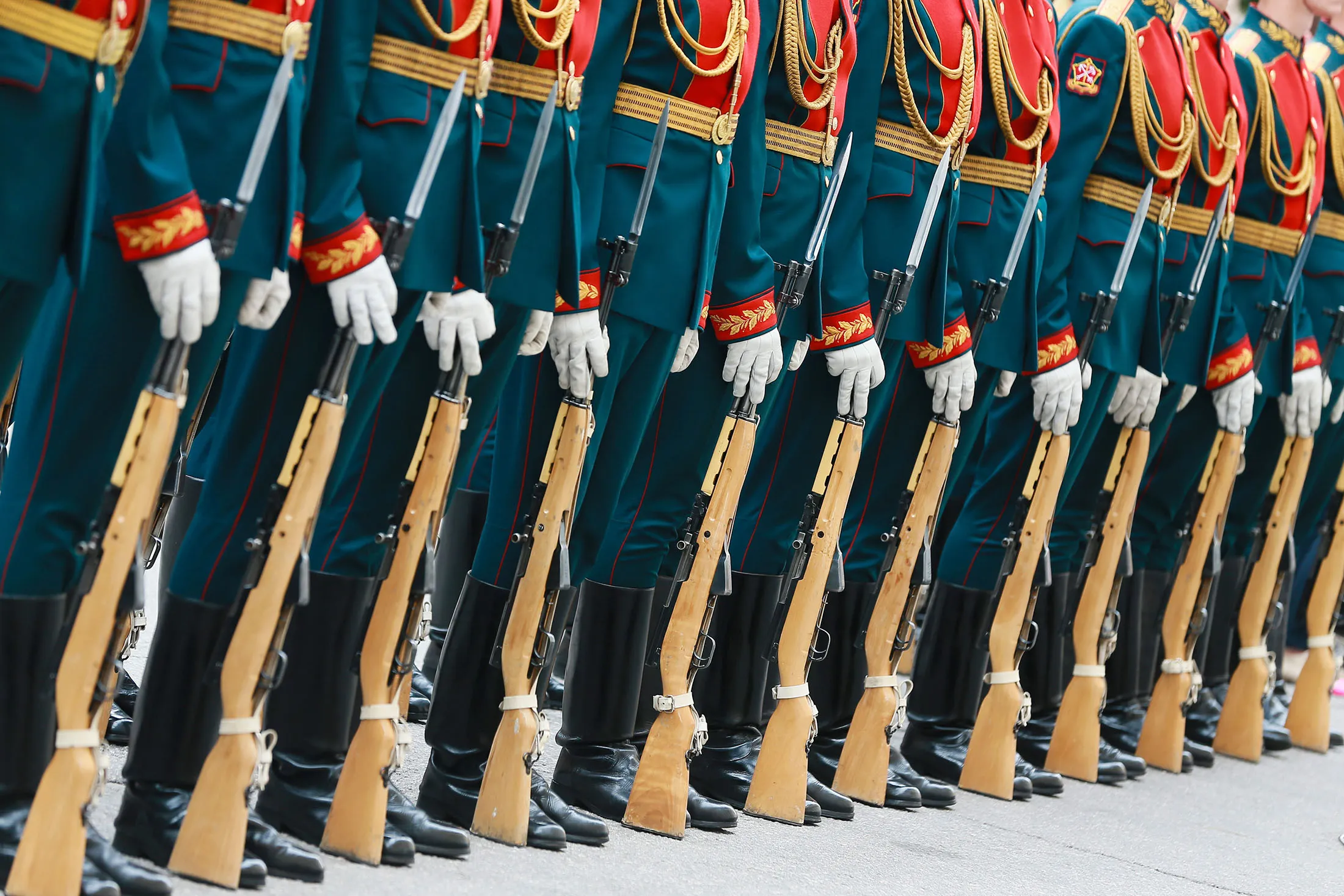 ST PETERSBURG, RUSSIA - JUNE 17, 2016: Russian Army soldiers at the unveiling of a commemorative plaque for Russian/Finnish military commander Carl Gustav Mannerheim, outside one of the buildings of A.V. Khrulev Military Academy for Logistics at Zakharyevskaya Street. Vladimir Smirnov/TASS
