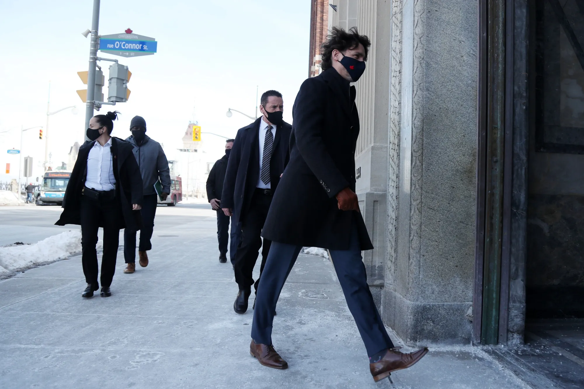 Justin Trudeau arrives at an Ottawa news conference on March 5.