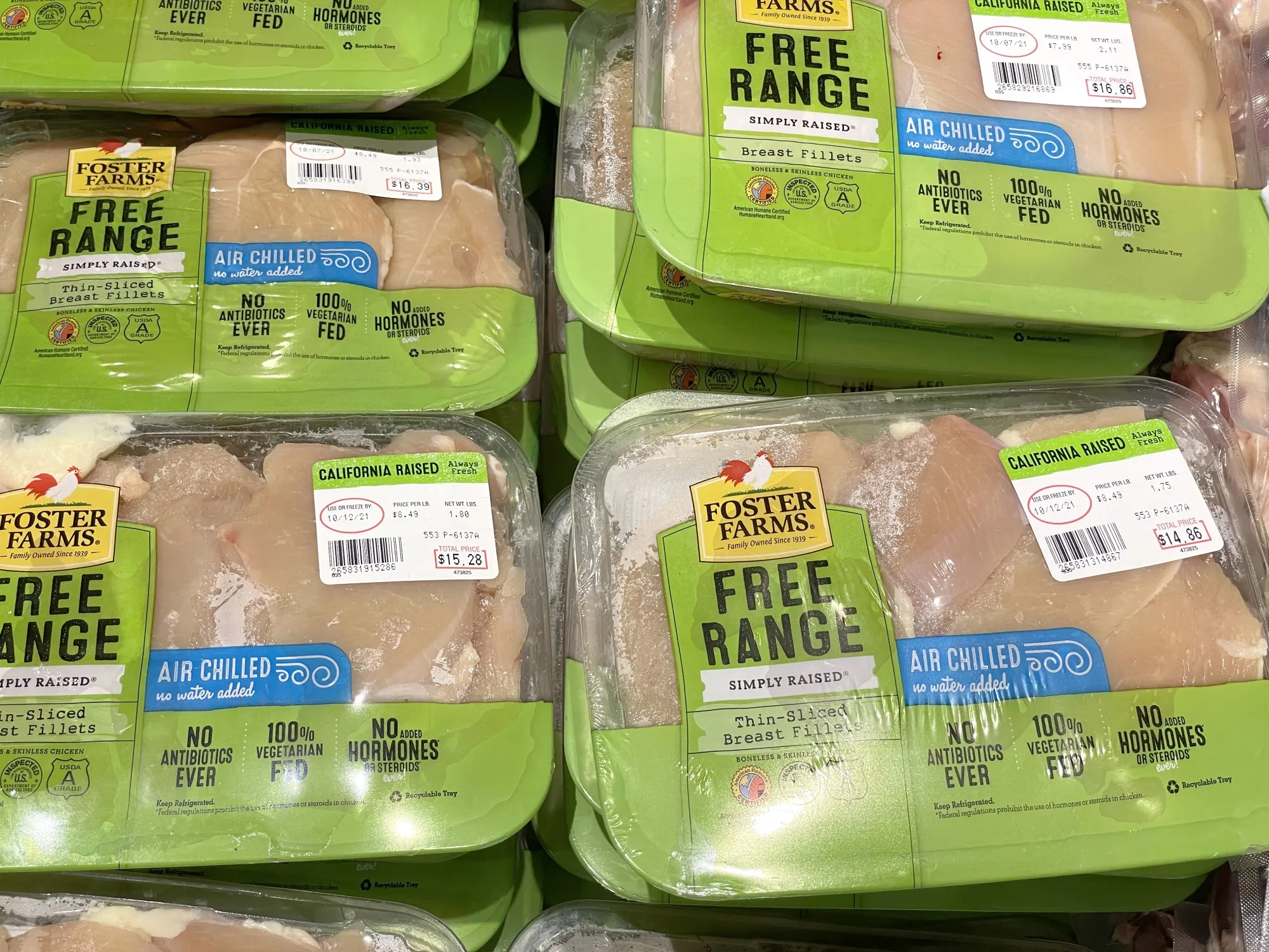 Foster Farms chicken for sale in San Francisco.