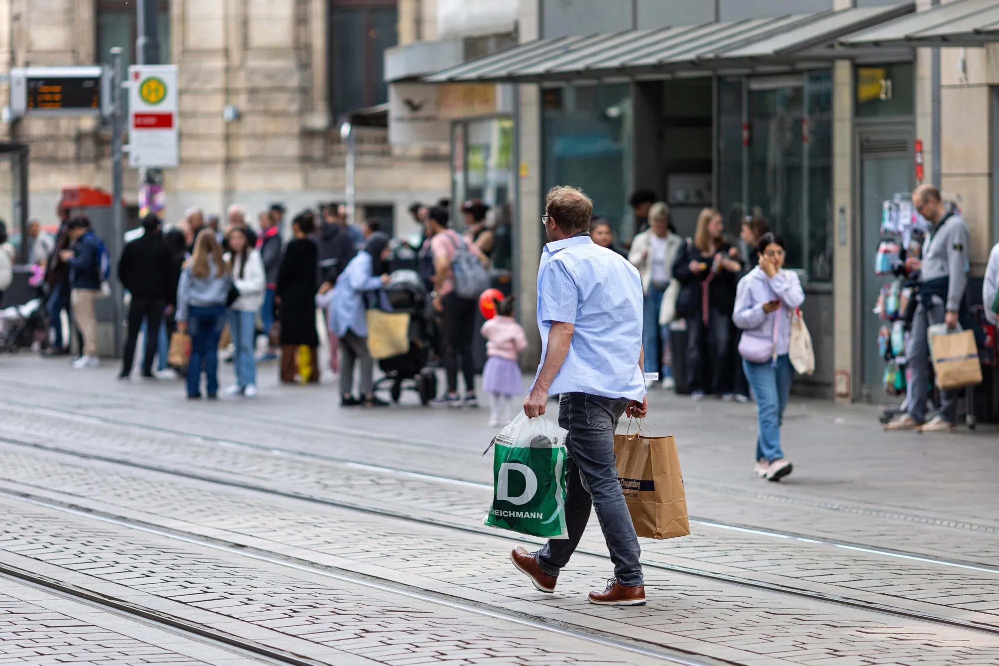 Shoppers in Bremen, Germany.