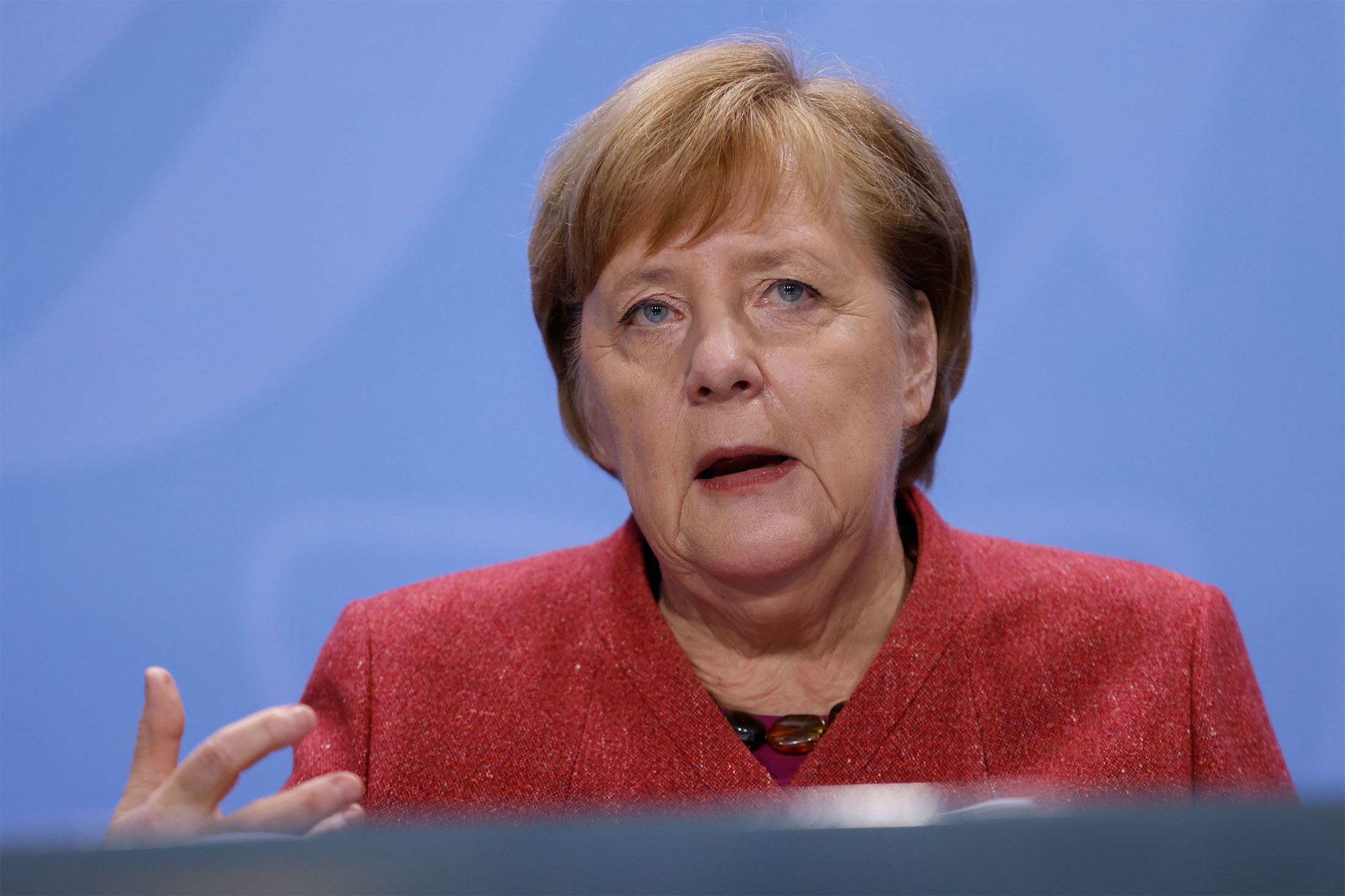 Angela Merkel speaks during a news conference in Berlin on Nov. 16.