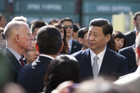 China's Vice President Xi, California's Governor Brown