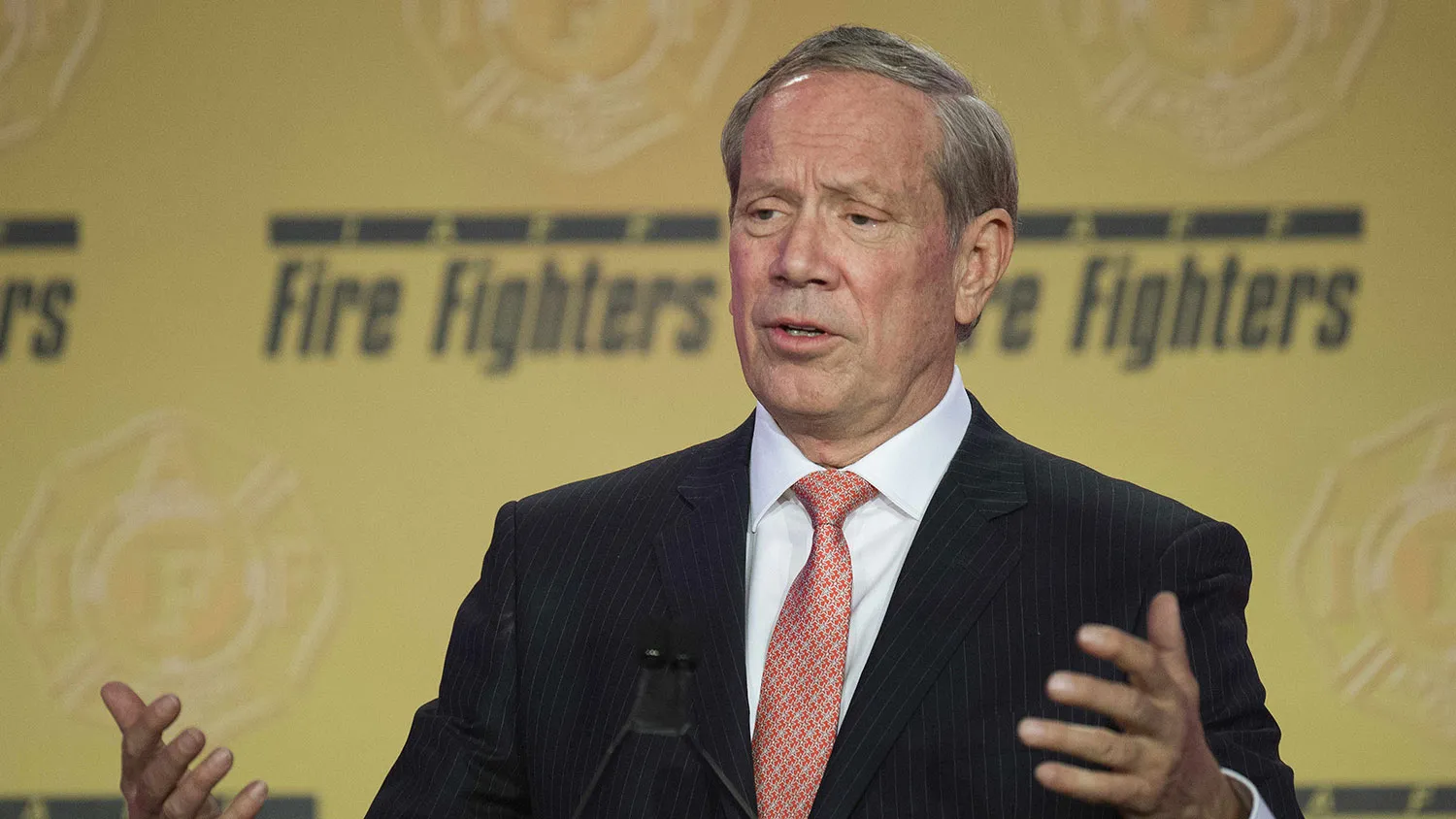Former New York Governor George Pataki speaks at the International Association of Fire Fighters (IAFF) 2015 Alfred K. Whitehead Legislative Conference and Presidential Forum in Washington, DC, March 10, 2015.
