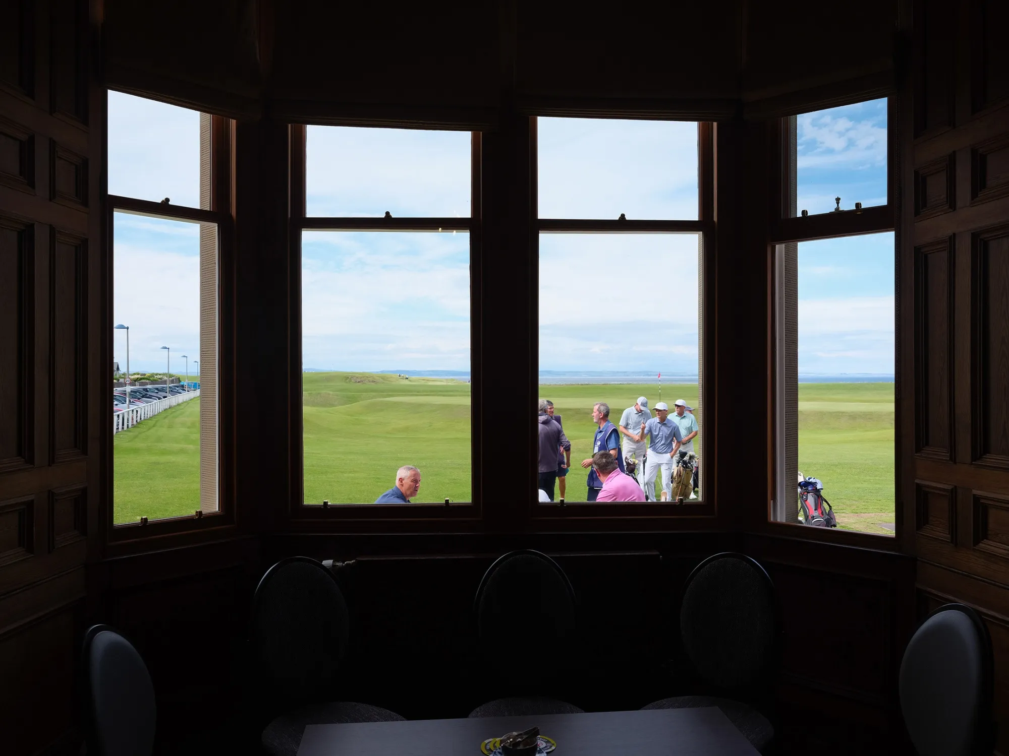 Golfers coming off the 18th green at&nbsp;Scotland's North Berwick Golf Club on June 30, 2025.