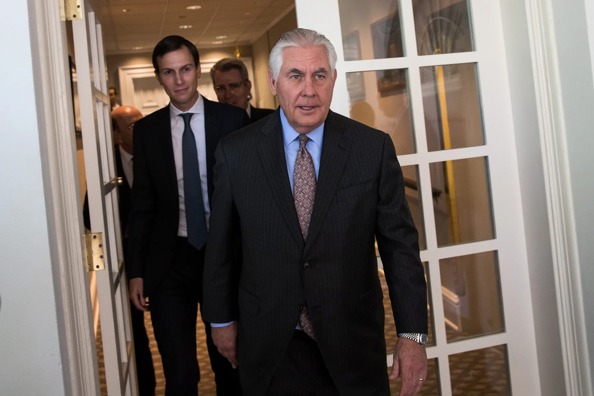 Jared Kushner, left, and Rex Tillerson at the White House on&nbsp;Oct. 17, 2017.