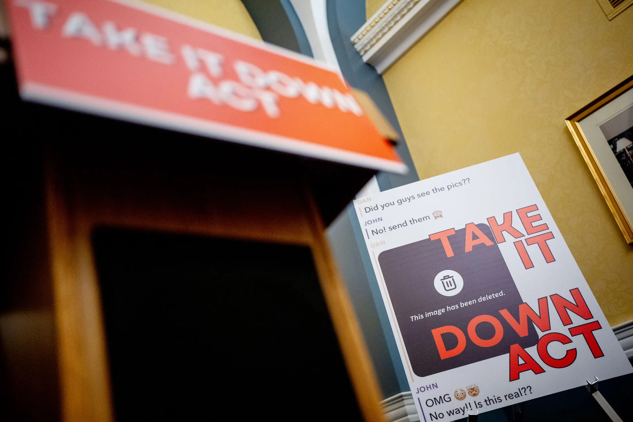 A news conference to unveil the Take It Down Act, in Washington, DC, in June 2024.