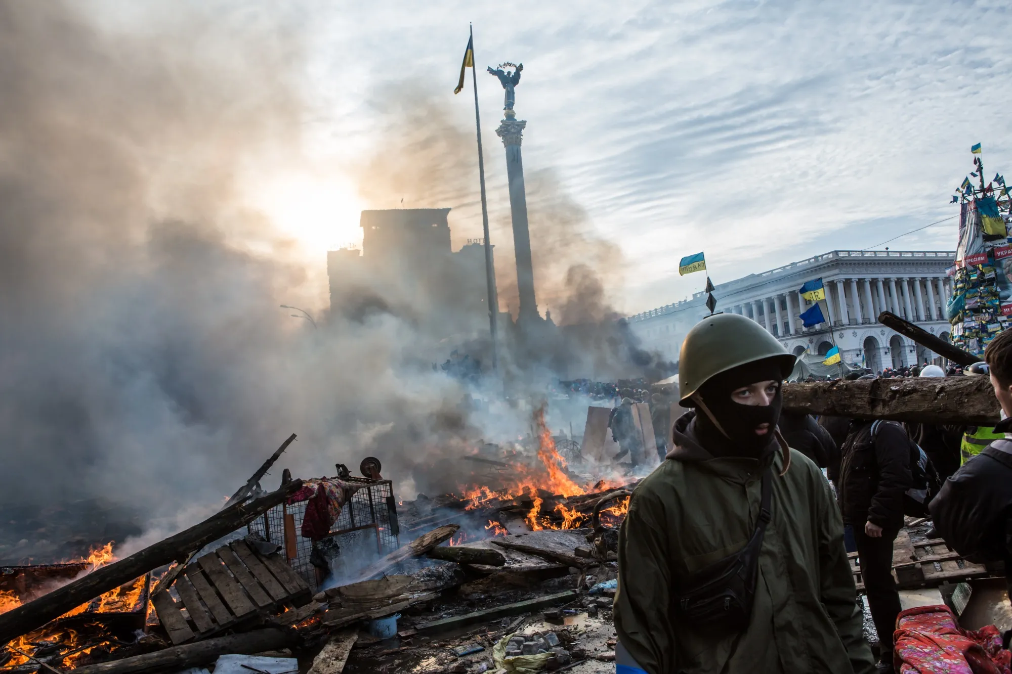 Anti-government protesters in Maidan, Kiev, in 2014.