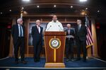Senator John Fetterman&nbsp;during a news conference on May 18 at the US Capitol.