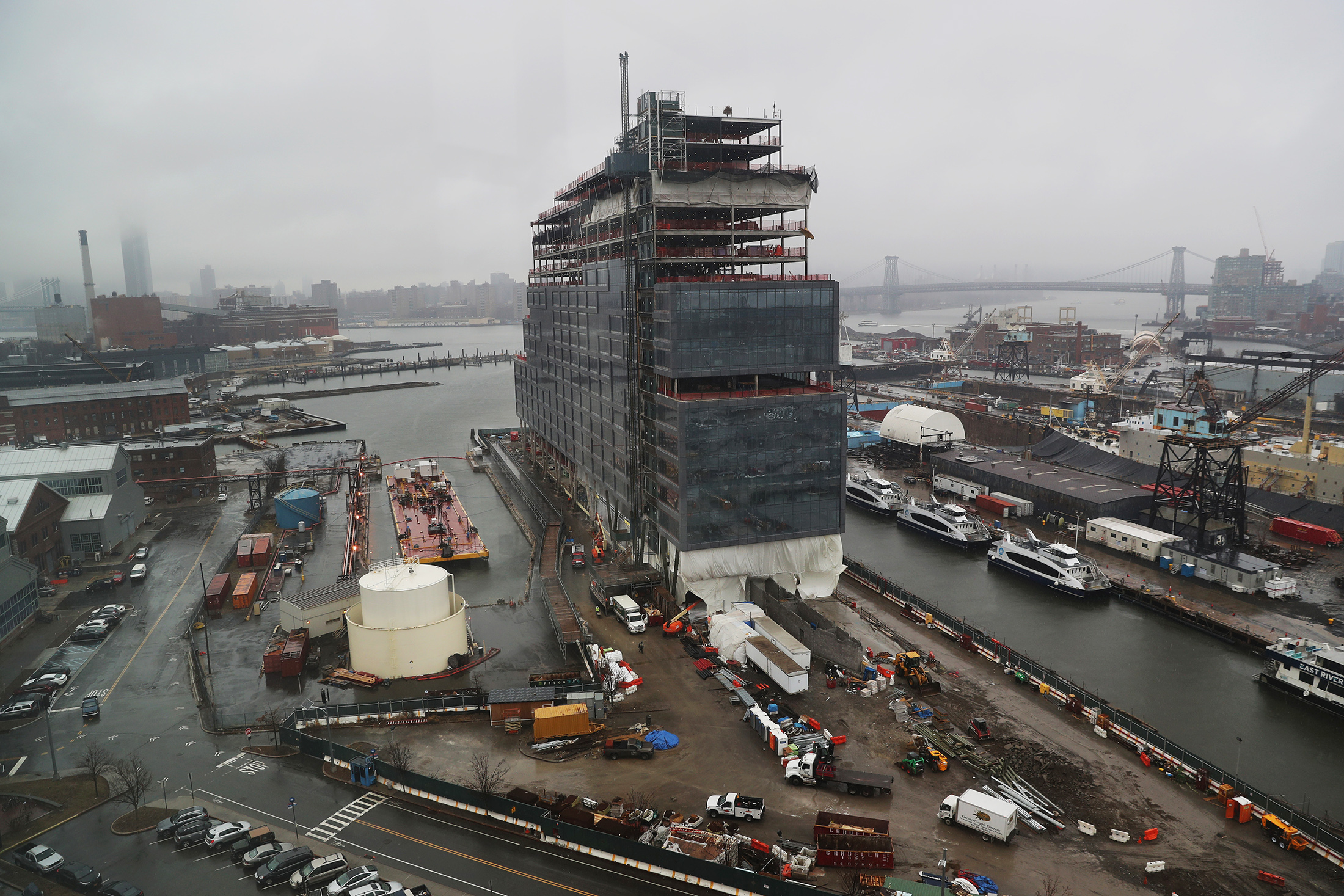 Construction on Dock 72 at the Brooklyn Navy Yard.
