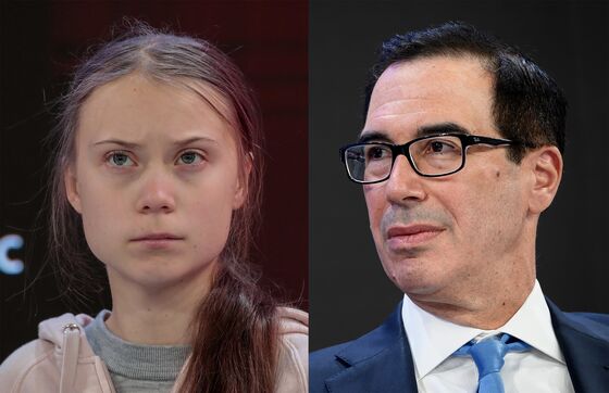 Merkel, Mnuchin Diverge on Generation Thunberg: Davos Update