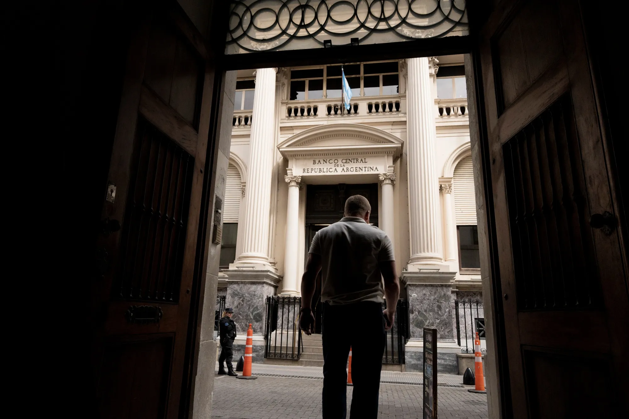 The Central Bank of Argentina in the financial district of Buenos Aires.