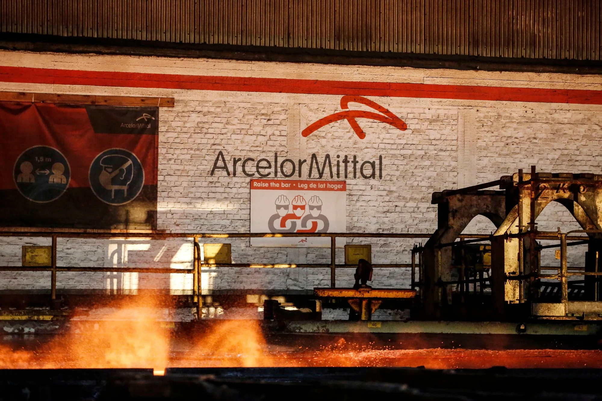 A rolling mill at the ArcelorMittal Ghent steel plant in Belgium
