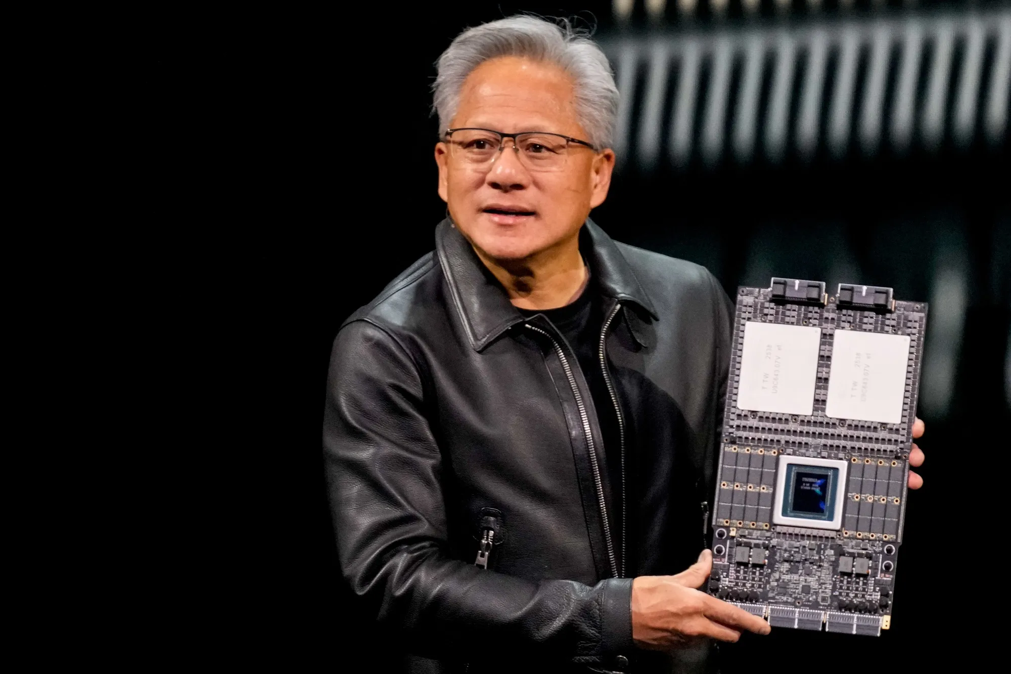 Nvidia CEO Jensen Huang during a company conference in Washington on Tuesday.